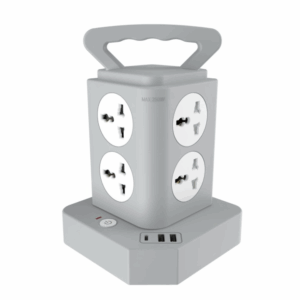 2500 Watt Surge Protector Extension Board | 8 International Sockets, 2 Type A & 1 Type C USB Port | Overload Protection, Copper Extension Cord, Compact Design | Travel, Home & Office Use - GM 3329