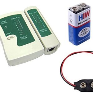 Network Cable Tester RJ45 RJ11 RJ12 Cat5 Detachable Portable Multifunction LAN Networking Cable Testing Tool Kit with Battery and clip