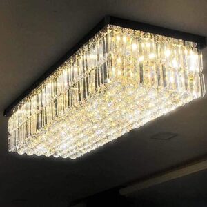 Luxury Crystal Chandelier for Living Room | Modern LED Ceiling Light Fixture | Elegant Hanging Pendant for Home D?cor | Durable & Energy Efficient