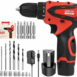 12-volt Multi-Tasking 3/8-inch Keyless Chuck Cordless Drill Machine | 24 Nm Torque | 1350 RPM Speed | 2 Speed Gear | 18+1 Clutch | 1500mAh Battery | Fast Charger | 24-Piece Bits And Sockets |600 W
