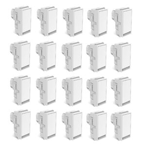 10 Ampere Push Button One Way Switch, White - (Pack Of 20)