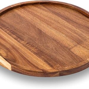 Tray Home Decor, Round Wood Tray for Coffee Table, Wooden Serving Tray, Decorative Trays for Home D?cor