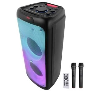 120 Watts Party Speaker with 2 Wireless Mic, 7 hrs Playtime, Karaoke & Recording Function, Type-C Charging, TWS, Bluetooth, USB, AUX, mSD, RGB Modes (Thump 700)