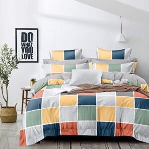 350TC Microfiber Glace Cotton King Size Double Bed AC Comforter with Flat Bedsheet , 90x100 inch and 2 Pillow Covers - 4 PC Bedding Set ( Multicolour )