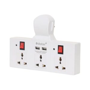 Ex100 Cordless Extension Board With Usb Ports & 3 Universal Sockets With Individual Switch Buttons & Led Indicators, Short Circuit Protection, Compatible For Electronic Devices (White),250Volts