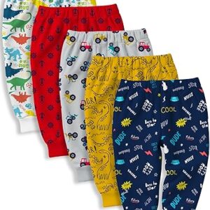 Cotton Pajama Pants with All Over Print for Boys and Girls (Multicolor Designs)(Pack of 5)