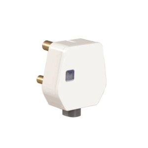 Polycarbonate 16A 3 Pin Flat Plug Top with Indicator Constituting Heavy Brass Parts and Longer Durability,Elegent Design with Glossy Finish,Cord Grip Provided to Hold the Flexible Cable(White)