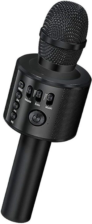 Wireless Bluetooth Karaoke Microphone,3-in-1 Portable Handheld Karaoke Mic Speaker Machine Home Party Birthday for All Smartphones PC(Q37 Black)