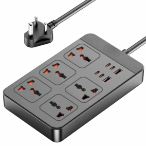 Extension Board, 4 Type C, 2 USB, 5 International Power Sockets, 2500W Output, Long Cable, Wall Mount Option, Supports Laptop Charging for Office, Home Appliances (SmartStrip 2 Pro, Black)