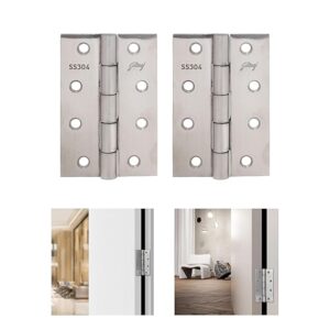 Door Butt Hinge 4X2.5X2 Inch - 2 Ball Bearing | Matte Satin Finish I Pack of 1 I Heavy Duty SS Kabza-8 Gauge Door Hardware| Premium Door Hinges for Wooden Doors
