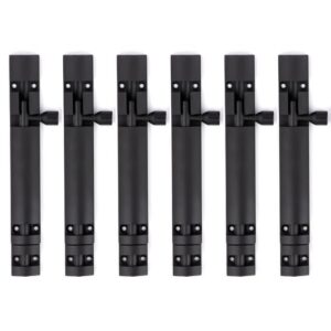 Premium Heavy Aluminium 6 Inch Tower Bolt | Door Stopper | Door Lock Latch for Home, Office Doors,Main Doors,Windows | kundi | chitakni | Chitkini(Black Finish)(Pack of 6)