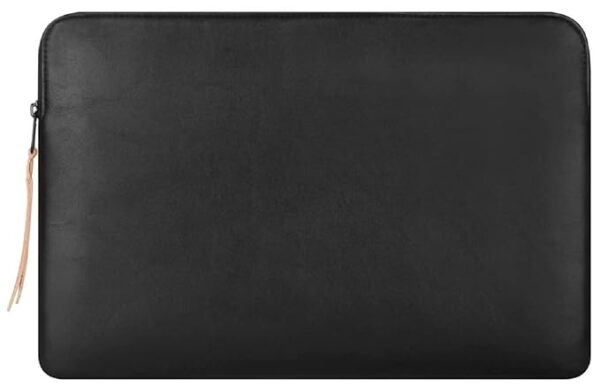 Slim Protective Laptop Sleeve 13-13.3 Inch Compatible with 13 Inch MacBook Pro & MacBook Air, Faux Leather Bag Water-Resistant Cover Notebook Computer Case for Mac - Black-New