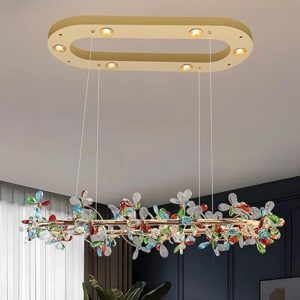 50W | 79 Cm |Height Adjustable | 3 Light Mode | Modern LED Ceiling Chandelier for Living Room, Dining, Bedroom, Hall, Kitchen, Office,Luxury Decorative Lighting