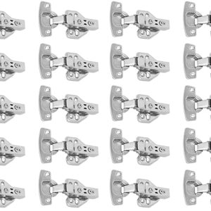 Stainless Steel Soft Close Clip On 3D 0 Degree Hydraulic Concealed Hinges for Half Overlay Cabinet Door Set of 20 Pcs (10 Set) Pack DF1424(0)-010 (10)