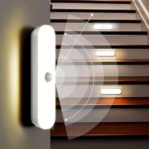 Motion Sensor LED Night Light Home (Pack of 2) Indoor Auto On/Off Rechargeable Wireless Magnetic LED Cabinet Lamp for Closet, Bedroom, Home, Stairs, Kitchen, Bathroom, Wardrobe Lighting