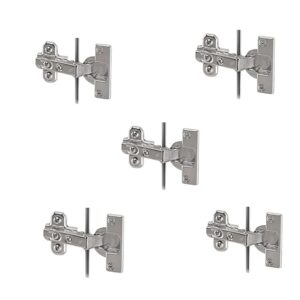 Slide On Hinge 0K with Mounting Plate Cabinet Hinges | Cabinet Hinges | Full Overlay | Nickel Plated Finish | 95? Opening | 14-25mm Thick Panel (Pack of 5)