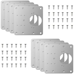 8Pcs Cabinet Hinge Repair Plate, Stainless Steel Hinge Repair Plate with Mounting Screws, Kitchen Cabinet Door Hinge Fixing Plate Bracket Kit for Protecting Wooden Kitchen Cabinet Door Window