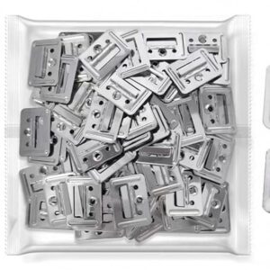 Stainless Steel Louver Clips, Silver Panel Mounting Brackets, 43x32x0.35mm, Pack of 1000, for Jalousie Windows and Furniture Fixing