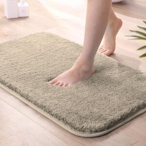 INTERNATIONAL Microfiber Luxe Home Bath Mat Super Soft Non Slip Vegas Mats For Bathroom, Kitchen, Bedroom, And Door (40X60 Cm, Beige) Pack Of 1, Rectangular