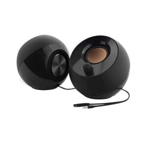 Pebble 2.0 USB-Powered Desktop Speakers with Far-Field Drivers and Passive Radiators for PCs and Laptops (Black)