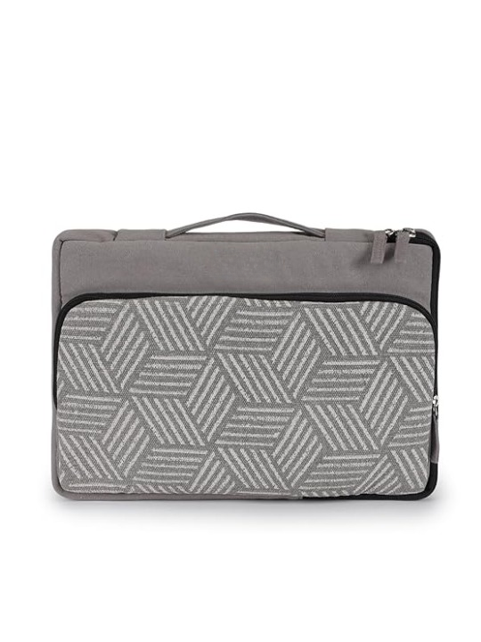 14 Inch Laptop Sleeve Case Cover Bag with Handle | Laptop Briefcase Handbag Compatible with MacBook, Lenovo, HP, Dell & Other Notebooks | Ideal for Men and Women (Grey)