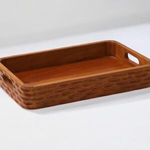 Wood Serving Tray for Home/Kitchen/Restaurant/Office Organizer/Dining Table | Premium Serving Trays | 38 x 25 x 5 cm | Handcrafted in India