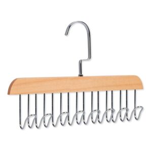 Multipurpose Adjustable 8 Hooks Closet Wooden Hanger for Lingerie, Belt, Scarf, Tie, Garments, Perfect Storage Holder Organizer Hangers for Wardrobe and Cupboard (28X19CM, 1)