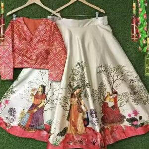 Bandhani Women's Pure Silk Blend Lehengha Choli
