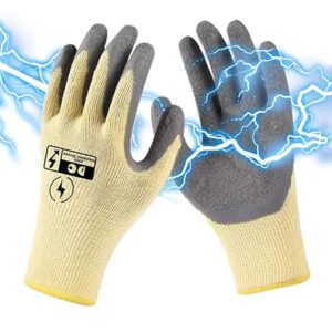 Electrical Insulated Gloves Full Palm Rubberization 400V High Voltage Resistance Safe Electrician Work Gloves Non-slip Insulated Gloves Electrician Work Gloves for Men/Women