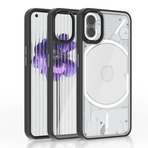 Back Cover | Electroplated Crome Metal Ring | Full Camera Protection | Raised Edges | Super Soft Side TPU | Bumper Case for Nothing Phone 1 (Black)