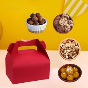 20 Pcs White Folding Paper Gift Boxes ? Decorative Packaging for Diwali, Chocolates, Dry, Return gift, Pooja, Birthday, Wedding & Return Gifts (Red)