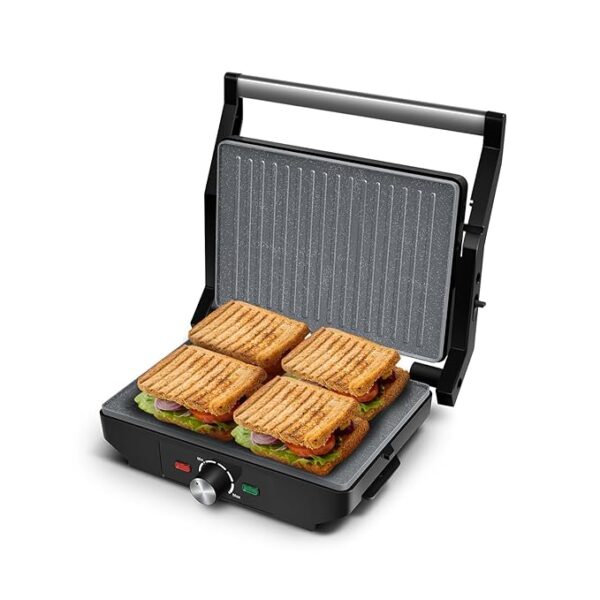 Elato BS205 2200 Watt Super Jumbo Ceramic Grill Sandwich Maker, Multi Heating Modes, 180? Open Sandwich Griller,Non-Toxic BPA,PTFE,PFOA&PFAS Free, 2 Year Warranty,Regular Bread Size for 4 Slices