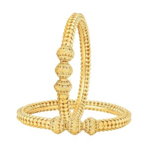 Traditional Jewellery Fancy Designer Casual Party Gold Plated Set of 2 Kada Bangles for Women