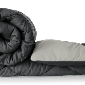 Microfibre Reversible Comforter, Double (Pale Grey & Steel Grey, 200 GSM), 50 TC
