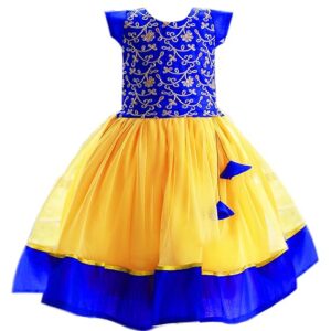 Kids Girls Lehnga Choli Net Flared Ruffle Pattern Dress Sleeveless Beautiful Ethnic Hand Sequins Embroidery Traditional Full Length Girl Lehnga Choli