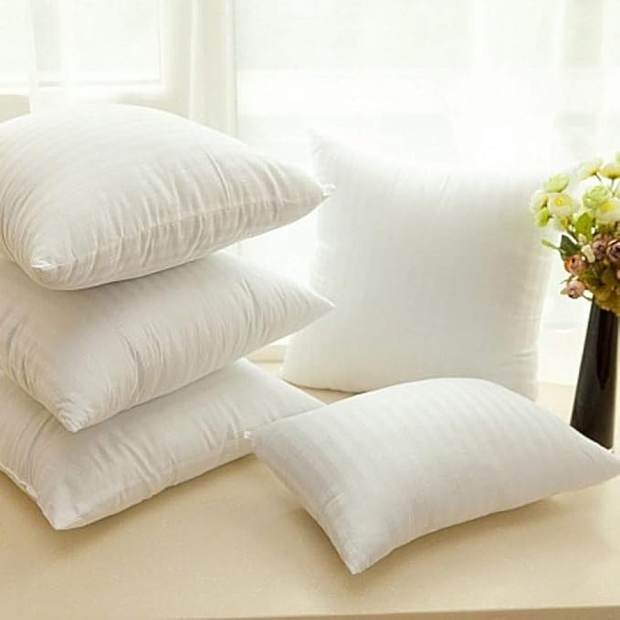 Microfiber Cushion 16 inch x 16 inch Filler, Sofa Cushions Set of 5, Durable Sofa Pillow for Home Decor (White)