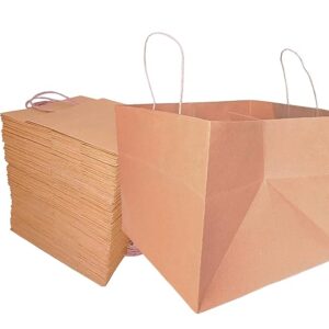 Pizza Paper Bags, Cake, Bakery, Sandwich, Grocery & Vegetable Bag, Gift Bag, Pack of 100, Size 8.5?8.5?7" (L?B?H) (1/2kg), 150 GSM Thick Recycled Paper, PACK-IN