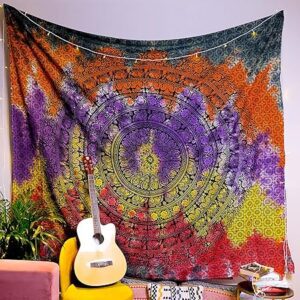 Tapestry Mandala Ombre Tapestry Wall Hanging Cotton Wall Tapestry Wall Hanging Tapestry (Multicolour 14, Twin (84x54 Inches))