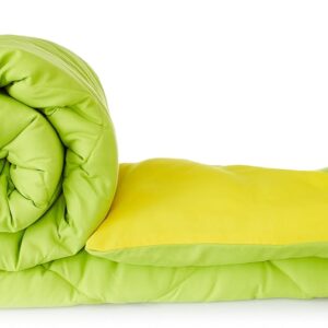 Microfiber Reversible Comforter, Double (Olive Green & Cheery Yellow, 200 GSM)