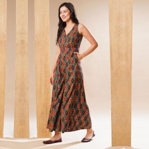Women Blue Allover Printed Cowl Dhoti Jumpsuit