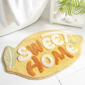 Microfiber Tomato Rectangular Bath Mat: Super Soft Shaggy Kids Bathroom Rug,Anti-Skid,Absorbent,Cute Cartoon Fruit Design,Non-Slip Floor Mat (60x40 Cm) (Multicolor Sweet Home Kids Mat)
