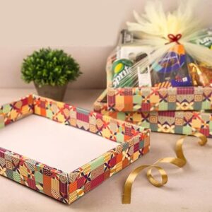 Birthday Gift Packing Box For Women - Decorative Folding Paper Gift Hamper Empty - Dyi Gift Packs With Tie Ribbons And Nets, Stylish Gift Boxes, Multicolor, Pack Of 4