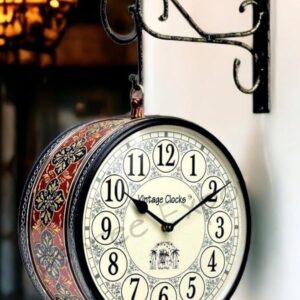 Abstract Iron Station Analog Clock (10 X 10 Inch, Dial: 10 Inch, Multicolour)