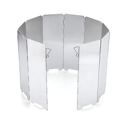 10 Plates Foldable Windscreen for Outdoor Camping Stoves Gas Stove Wind Shield Screens Windshield, Wind Protection Cooking Splash Guard with Carrying Bag