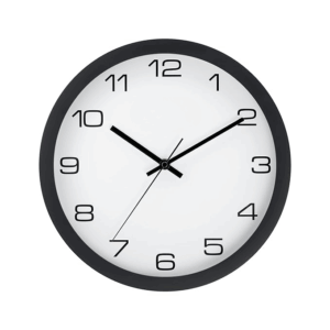 Contemporary Wall Clock with Silent Sweep Technology - 30 Cm X 30 Cm (Medium)(Plastic) - Analog, Black