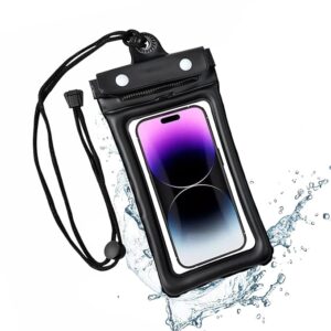 Cobos of 3 Universal Waterproof Pouch with HD Clarity,Floating Design,Triple-Layer Locking System,and Hands-Free Lanyard Perfect for Swimming,Boating,Pool,Beach Fits Smartphones Up to 6.9" Black