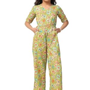 Dream Girl's Ankle Length Printed Jumpsuit