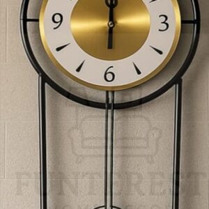 Modern Metal Wall Clock | Silent Quartz Movement | Large Decorative Wall Clock for Living Room, Bedroom, Office & Home D?cor (Black & Gold)
