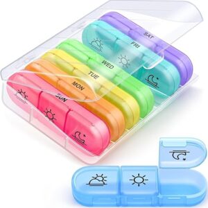 Medicine Organizer Box 03 Times a Day, Tablets Container Case Travel Pill Box For 07 days | Multicolor | 01 Pcs