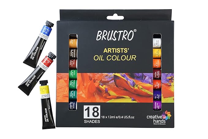 Oil Colour Paint Set of 18 Colours X 12ML Tubes